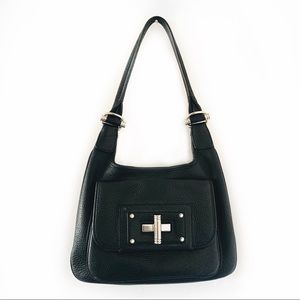 Banana Republic Black Leather Shoulder Bag/Purse